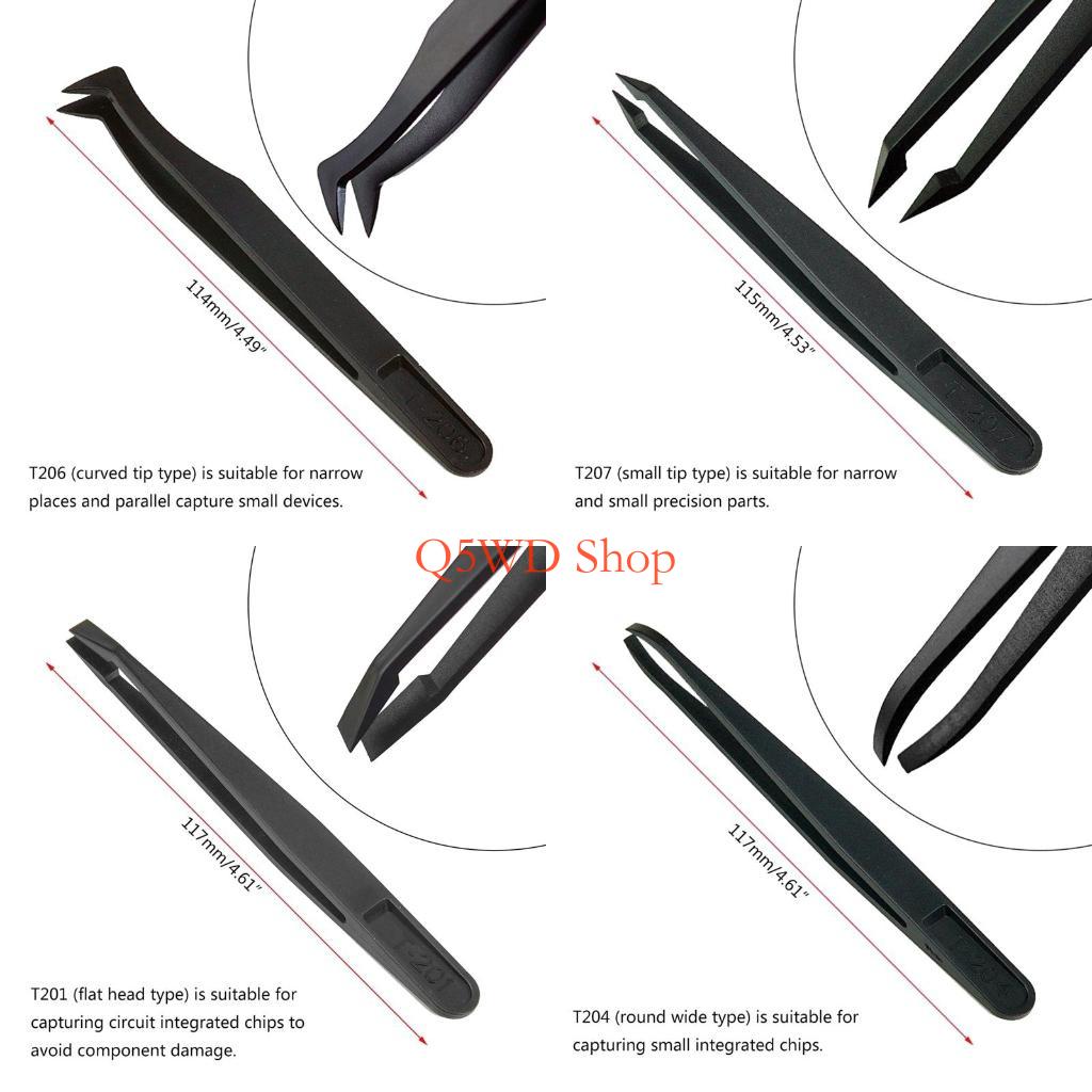 Q5WD 8 Pieces Tweezers Plastic - Electronics Repair Hobby recension och pris