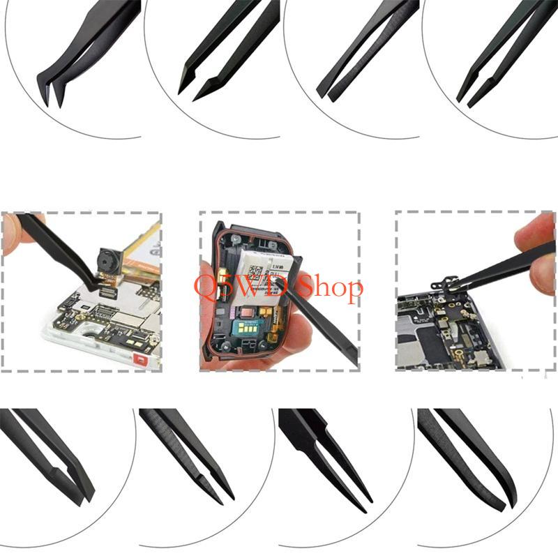 Q5WD 8 Pieces Tweezers Plastic - Electronics Repair Hobby recension och pris