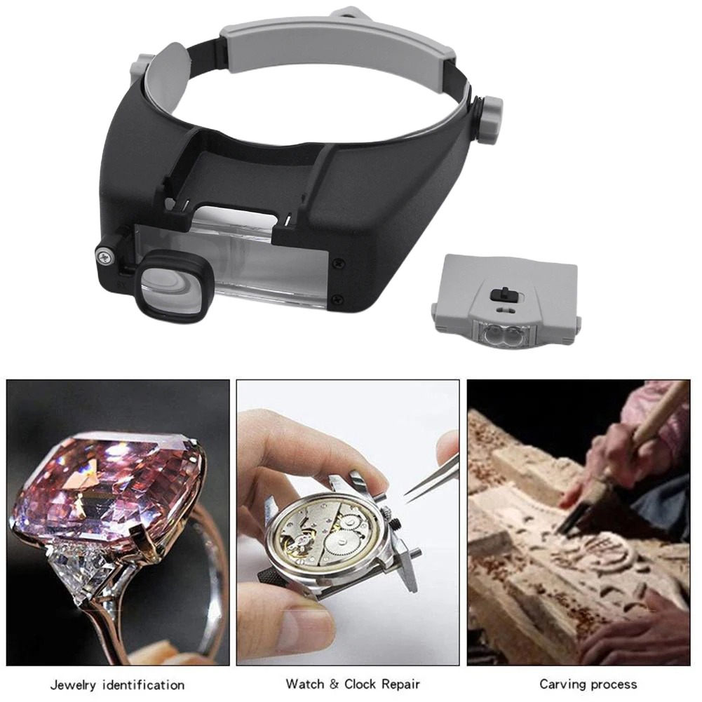 LED Magnifier Glasses Head Mou - Electronics Repair Hobby recension och pris